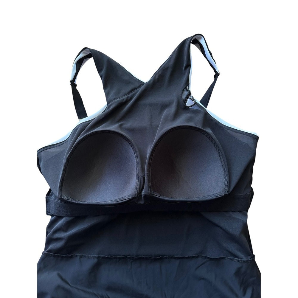 Swimsuits For All Plus Size Black White Criss Cross Neck Swim Dress‎ Size 18 - Picture 6 of 12